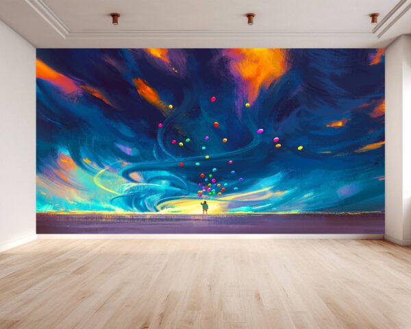 Waterproof mural evoking feelings of calmness and reflection