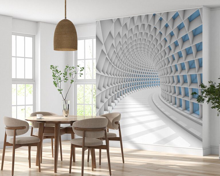 Wall mural showcasing a mesmerizing 3D tunnel effect