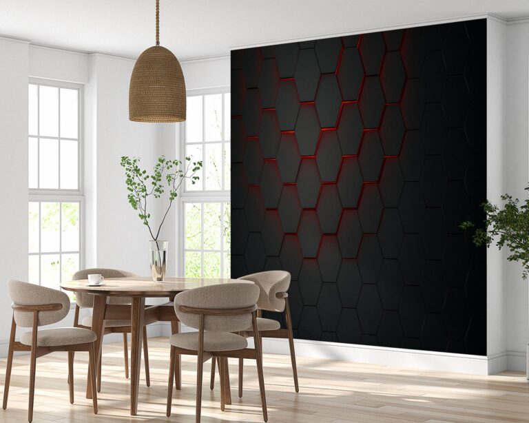 Wall mural showcasing a fantasy gaming-inspired tile design