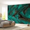 Dark Green Marble Wallpaper - Peel and Stick Wallpaper, Living Room Wall Mural, Marble Wall Design, Wall Decor, Removable Wallpaper