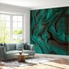 Dark Green Marble Wallpaper - Peel and Stick Wallpaper, Living Room Wall Mural, Marble Wall Design, Wall Decor, Removable Wallpaper