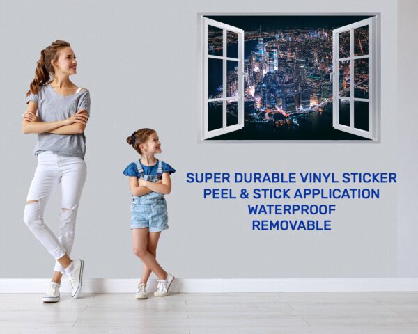 New York Wall Sticker - Self Adhesive Wall Sticker, City Landscape Art, Wall Decoration, Removable Vinyl, Easy To Install