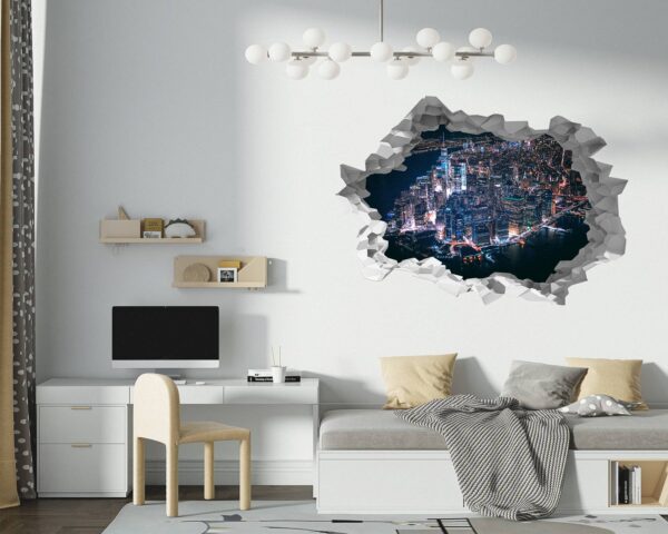 New York Wall Sticker - Self Adhesive Wall Sticker, City Landscape Art, Wall Decoration, Removable Vinyl, Easy To Install