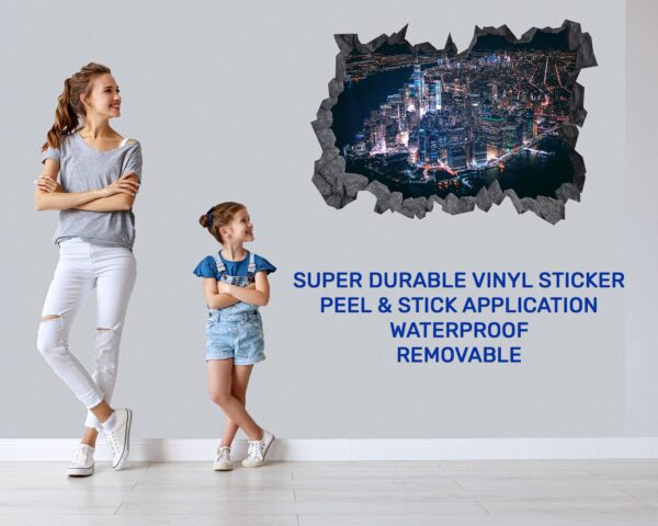 New York Wall Sticker - Self Adhesive Wall Sticker, City Landscape Art, Wall Decoration, Removable Vinyl, Easy To Install