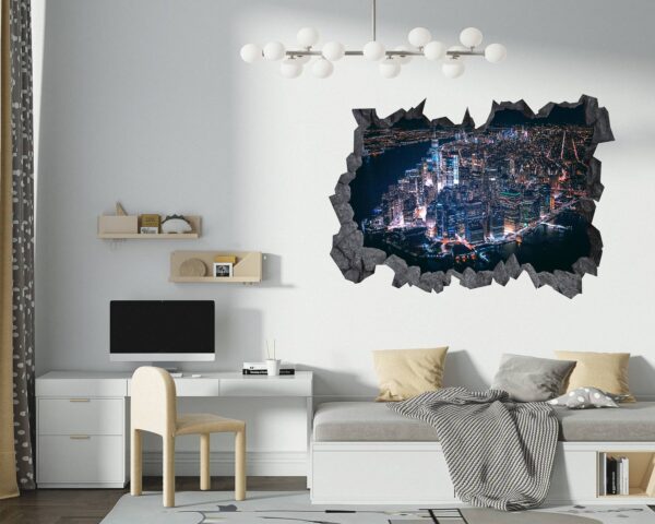 New York Wall Sticker - Self Adhesive Wall Sticker, City Landscape Art, Wall Decoration, Removable Vinyl, Easy To Install