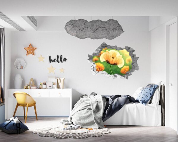 Wall Sticker Forest - Flower Wall Decal, Self Adhesive, Removable Vinyl, Easy to Install, Wall Decoration, Flower Wall Mural