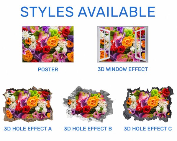 Wall Flower Sicker - Flower Wall Decal, Peel and Sick, Removable Vinyl, Easy to Install, Wall Decor, Flower Wall Mural