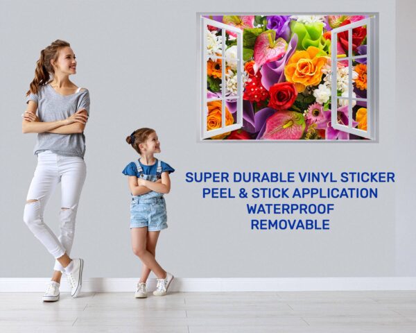 Wall Flower Sicker - Flower Wall Decal, Peel and Sick, Removable Vinyl, Easy to Install, Wall Decor, Flower Wall Mural