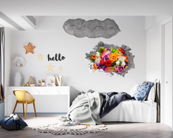 Wall Flower Sicker - Flower Wall Decal, Peel and Sick, Removable Vinyl, Easy to Install, Wall Decor, Flower Wall Mural