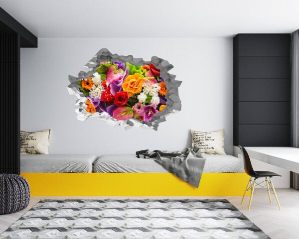 Wall Flower Sicker - Flower Wall Decal, Peel and Sick, Removable Vinyl, Easy to Install, Wall Decor, Flower Wall Mural