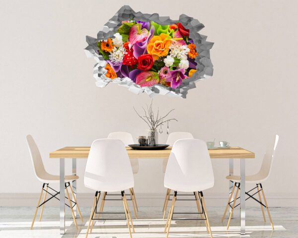 Wall Flower Sicker - Flower Wall Decal, Peel and Sick, Removable Vinyl, Easy to Install, Wall Decor, Flower Wall Mural