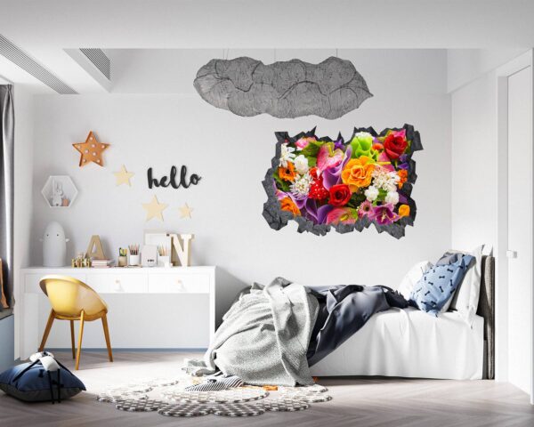 Wall Flower Sicker - Flower Wall Decal, Peel and Sick, Removable Vinyl, Easy to Install, Wall Decor, Flower Wall Mural