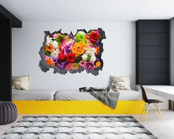 Wall Flower Sicker - Flower Wall Decal, Peel and Sick, Removable Vinyl, Easy to Install, Wall Decor, Flower Wall Mural