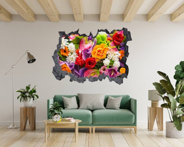 Wall Flower Sicker - Flower Wall Decal, Peel and Sick, Removable Vinyl, Easy to Install, Wall Decor, Flower Wall Mural