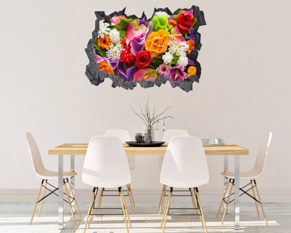 Wall Flower Sicker - Flower Wall Decal, Peel and Sick, Removable Vinyl, Easy to Install, Wall Decor, Flower Wall Mural