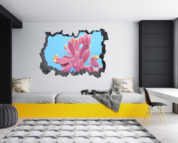 Cactus Wall Sticker - Flower Wall Decal, Self Adhesive, Removable Vinyl, Easy to Install, Wall Decoration, Flower Wall Mural