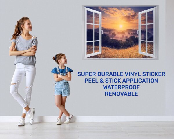 Sunset Wall Sticker - Peel and Stick Wall Decal, Vinyl Wall Decal ,Nature Wall Sticker, Wall Decor for Bedroom, Easy To apply, Wall Decor, Living Room Wall Sticker