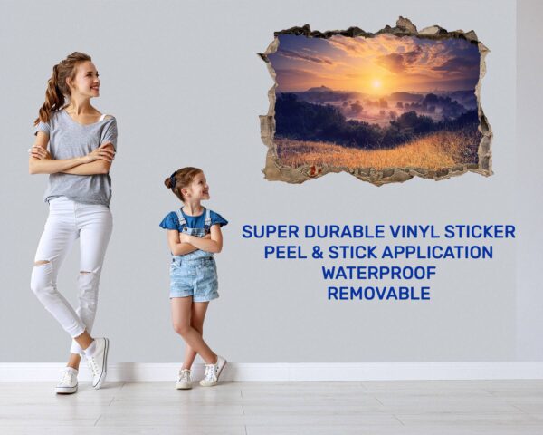 Sunset Wall Sticker - Peel and Stick Wall Decal, Vinyl Wall Decal ,Nature Wall Sticker, Wall Decor for Bedroom, Easy To apply, Wall Decor, Living Room Wall Sticker