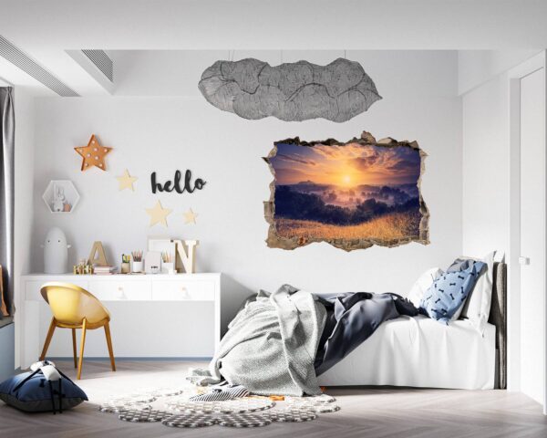 Sunset Wall Sticker - Peel and Stick Wall Decal, Vinyl Wall Decal ,Nature Wall Sticker, Wall Decor for Bedroom, Easy To apply, Wall Decor, Living Room Wall Sticker