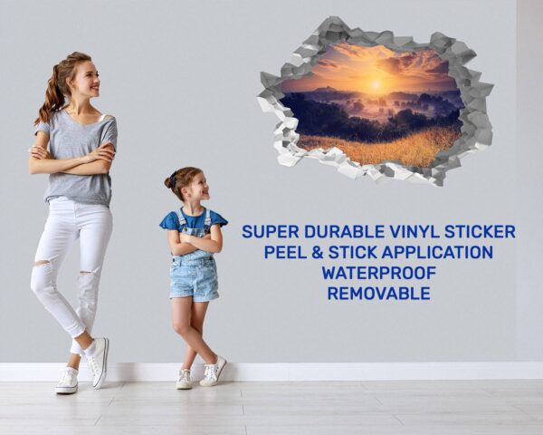 Sunset Wall Sticker - Peel and Stick Wall Decal, Vinyl Wall Decal ,Nature Wall Sticker, Wall Decor for Bedroom, Easy To apply, Wall Decor, Living Room Wall Sticker