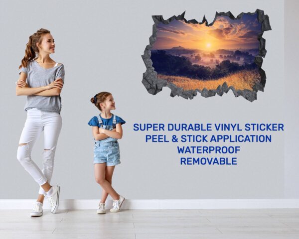 Sunset Wall Sticker - Peel and Stick Wall Decal, Vinyl Wall Decal ,Nature Wall Sticker, Wall Decor for Bedroom, Easy To apply, Wall Decor, Living Room Wall Sticker