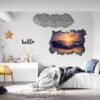 Sunset Wall Sticker - Peel and Stick Wall Decal, Vinyl Wall Decal ,Nature Wall Sticker, Wall Decor for Bedroom, Easy To apply, Wall Decor, Living Room Wall Sticker