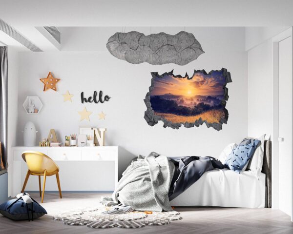 Sunset Wall Sticker - Peel and Stick Wall Decal, Vinyl Wall Decal ,Nature Wall Sticker, Wall Decor for Bedroom, Easy To apply, Wall Decor, Living Room Wall Sticker