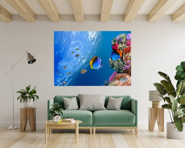 Sea Aquarium Wall Decal - Peel and Stick Removable Wall Art - Printable Ocean Wall Art - Perfect for Bedroom and Living Room Wall Decoration