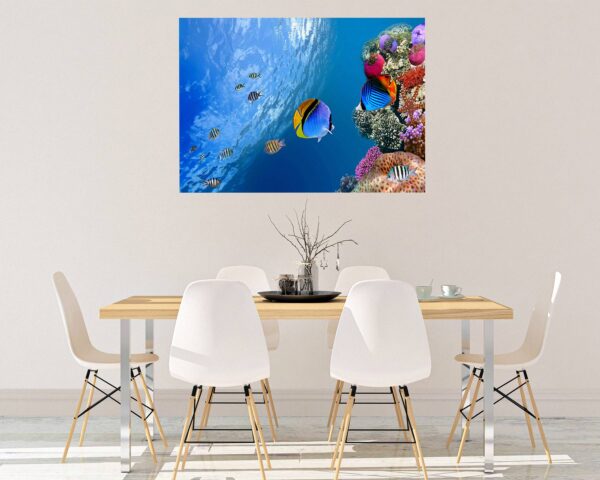 Sea Aquarium Wall Decal - Peel and Stick Removable Wall Art - Printable Ocean Wall Art - Perfect for Bedroom and Living Room Wall Decoration