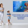 Sea Aquarium Wall Decal - Peel and Stick Removable Wall Art - Printable Ocean Wall Art - Perfect for Bedroom and Living Room Wall Decoration