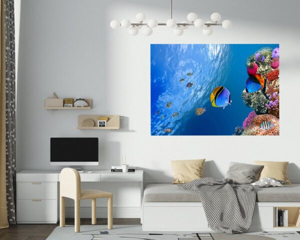 Sea Aquarium Wall Decal - Peel and Stick Removable Wall Art - Printable Ocean Wall Art - Perfect for Bedroom and Living Room Wall Decoration