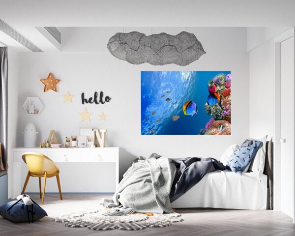 Sea Aquarium Wall Decal - Peel and Stick Removable Wall Art - Printable Ocean Wall Art - Perfect for Bedroom and Living Room Wall Decoration