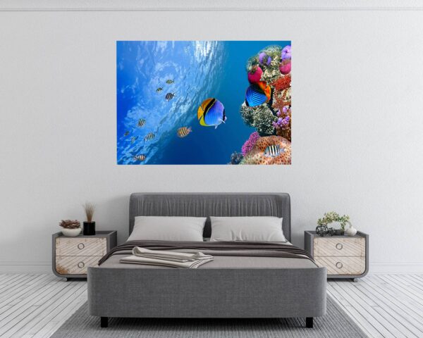 Sea Aquarium Wall Decal - Peel and Stick Removable Wall Art - Printable Ocean Wall Art - Perfect for Bedroom and Living Room Wall Decoration