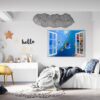 Sea Aquarium Wall Decal - Peel and Stick Removable Wall Art - Printable Ocean Wall Art - Perfect for Bedroom and Living Room Wall Decoration