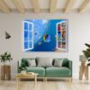 Sea Aquarium Wall Decal - Peel and Stick Removable Wall Art - Printable Ocean Wall Art - Perfect for Bedroom and Living Room Wall Decoration