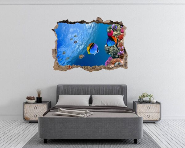 Sea Aquarium Wall Decal - Peel and Stick Removable Wall Art - Printable Ocean Wall Art - Perfect for Bedroom and Living Room Wall Decoration