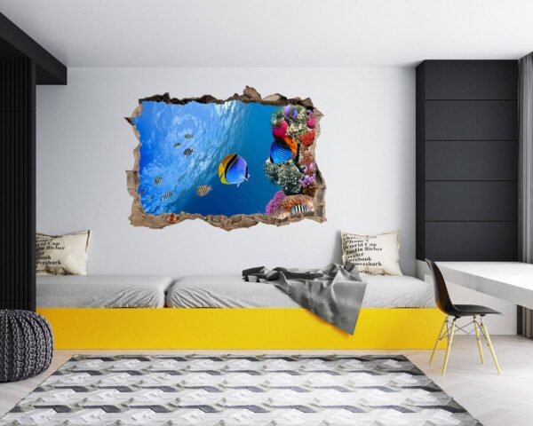 Sea Aquarium Wall Decal - Peel and Stick Removable Wall Art - Printable Ocean Wall Art - Perfect for Bedroom and Living Room Wall Decoration