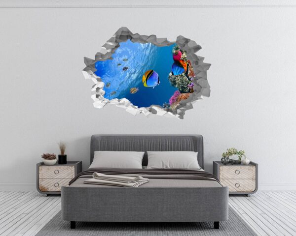 Sea Aquarium Wall Decal - Peel and Stick Removable Wall Art - Printable Ocean Wall Art - Perfect for Bedroom and Living Room Wall Decoration