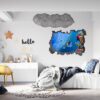 Sea Aquarium Wall Decal - Peel and Stick Removable Wall Art - Printable Ocean Wall Art - Perfect for Bedroom and Living Room Wall Decoration