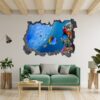 Sea Aquarium Wall Decal - Peel and Stick Removable Wall Art - Printable Ocean Wall Art - Perfect for Bedroom and Living Room Wall Decoration