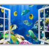 Sea Life Aquarium Wall Sticker - Peel and Stick Removable Wall Art - Printable Ocean Wall Art - Perfect for Bedroom and Living Room Wall Decoration