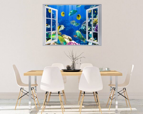 Sea Life Aquarium Wall Sticker - Peel and Stick Removable Wall Art - Printable Ocean Wall Art - Perfect for Bedroom and Living Room Wall Decoration