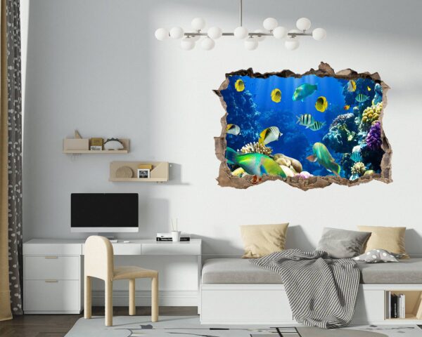 Sea Life Aquarium Wall Sticker - Peel and Stick Removable Wall Art - Printable Ocean Wall Art - Perfect for Bedroom and Living Room Wall Decoration