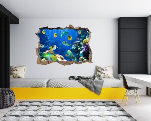 Sea Life Aquarium Wall Sticker - Peel and Stick Removable Wall Art - Printable Ocean Wall Art - Perfect for Bedroom and Living Room Wall Decoration