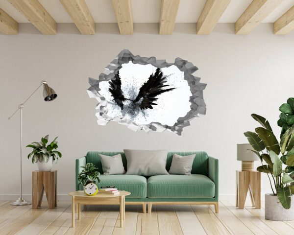 Abstract Angel Wings - Self Adhesive Wall Sticker, Abstract Wall Décor, Vedroom Wall Decal, Vinyl Sticker, Art Print, Room Décor