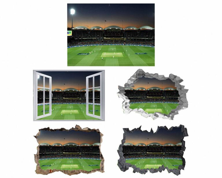 Cricket Stadium Wall Sticker - Sport Theme Wall Decor, Living Room Wall Art, Wall Decal Sports, Digital print, Removable Wall Sticker