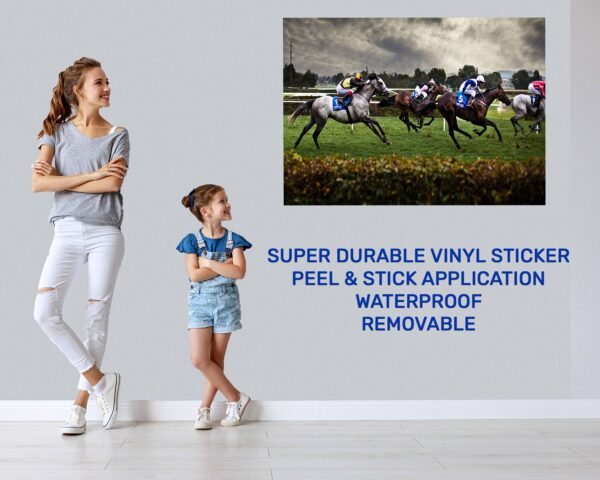 Horse Racing - Sport Wall Decal, Bedroom Wall Sticker, Self Adhesive Wall Decal, Wall Art Sport, Printable Wall Art