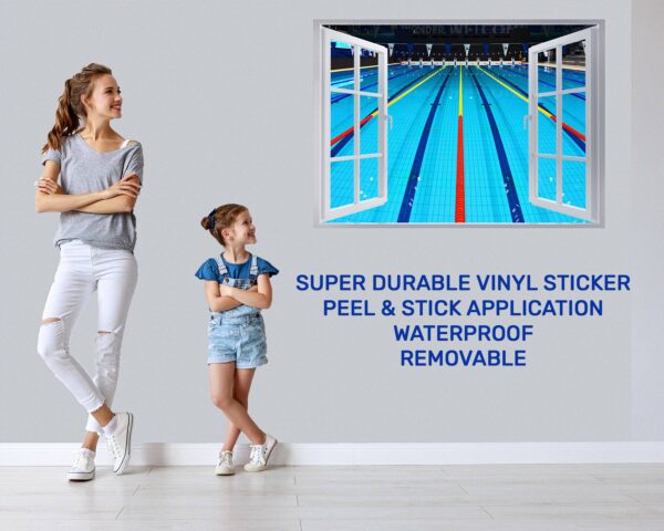 Swimming Sticker - Wall Decal Sport, Bedroom Wall Art, Peel and Stick, Sport Wall Decor, Vinyl Decal, Wall Decoration