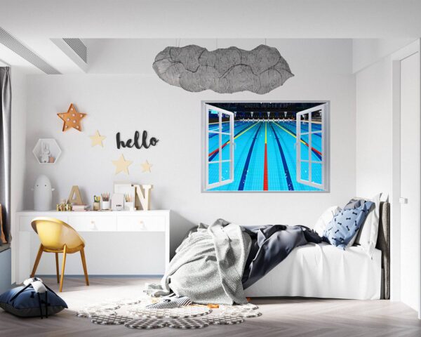 Swimming Sticker - Wall Decal Sport, Bedroom Wall Art, Peel and Stick, Sport Wall Decor, Vinyl Decal, Wall Decoration