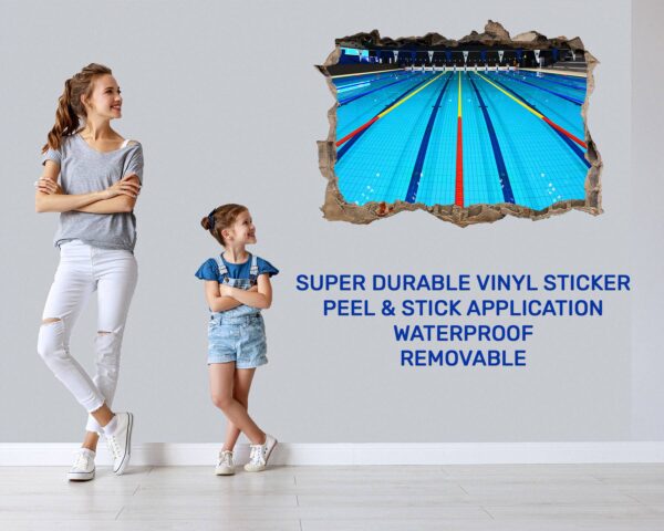 Swimming Sticker - Wall Decal Sport, Bedroom Wall Art, Peel and Stick, Sport Wall Decor, Vinyl Decal, Wall Decoration